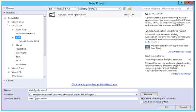 Create a new Web Application